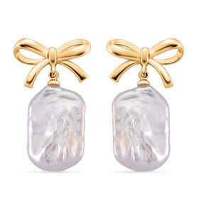 Weiße Keshi Perle Ohrringe Nickelfreies Messing Standard 15.00 ct