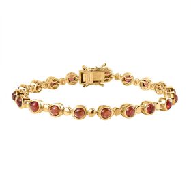 Mosambik Granat Armband ca. 20 cm 925 Silber Gelbgold Vermeil ca. 9,04 ct.