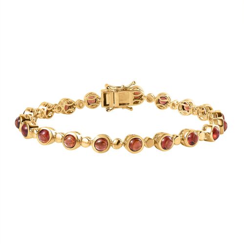 Mosambik Granat Armband ca. 20 cm 925 Silber Gelbgold Vermeil ca. 9,04 ct. image number 0