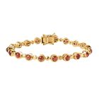 Mosambik Granat Armband ca. 20 cm 925 Silber Gelbgold Vermeil ca. 9,04 ct.