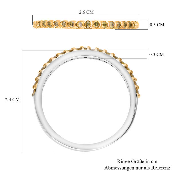 Gelber Diamant Ring, 925 Silber Gelbgold Vermeil, (Gr&ouml;&szlig;e 18.00) ca. 0.25 ct image number 6