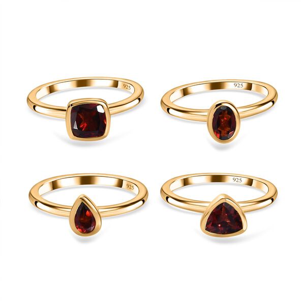 Mosambik Granat mehrreihiger Ring, 925 Silber Gelbgold Vermeil ca. 2.79 ct image number 4