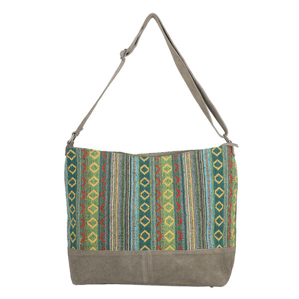 Umhängetasche aus 100% Echtleder, Grün image number 4