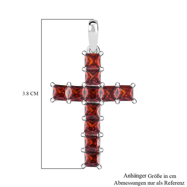 Granat Zirkonia Anhänger 925 Silber image number 6