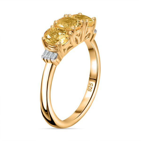 AA Premium brasilianischer Heliodor und Diamant-Ring 925 Silber - 1,13 ct. image number 5