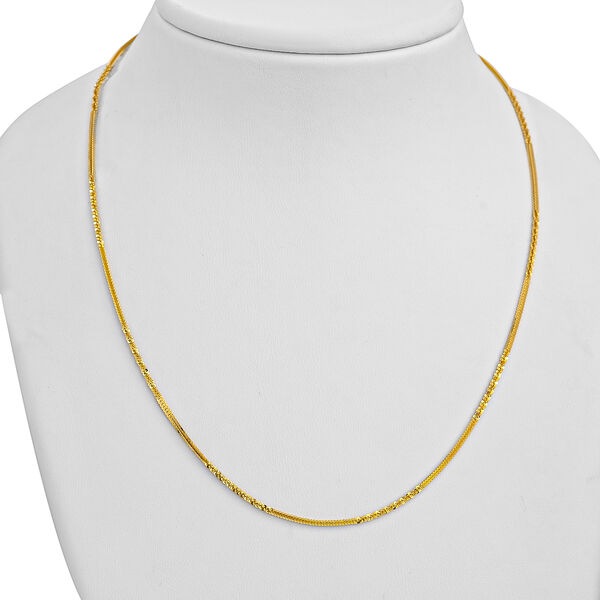 Italienische, alternierende Margarita Halskette, ca. 45 cm, 925 Silber vergoldet image number 1