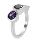 Marokkanischer Amethyst 3 Stein Ring 925 Silber Platin-Überzug image number 4