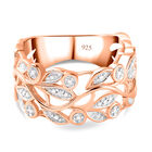 Weißer Diamant-Ring, 925 Silber rosévergoldet, (Größe 16.00)