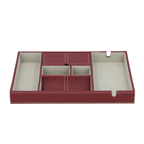 Schreibtisch Organizer mit 6 F&auml;chern, Smartphone und Brillenfach, Braun image number 2