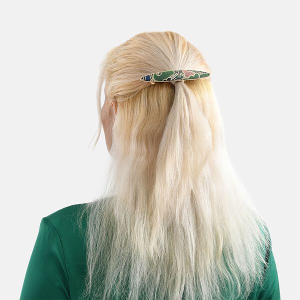 LA MAREY 2er-Set Brokat Seiden-Haarnadel und Ohrringe mit Geschenkbox, Mehrfarbig image number 4