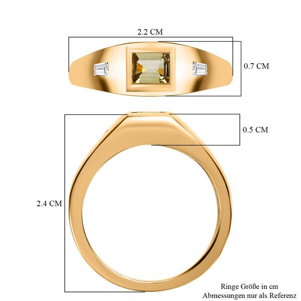 Nat&uuml;rlicher, goldener Tansanit und Zirkon-Ring - 0,59 ct. image number 6