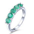 AAA Kagem Sambia Smaragd und Zirkon 5 Stein Ring 925 Silber rhodiniert  ca. 1,26 ct image number 0