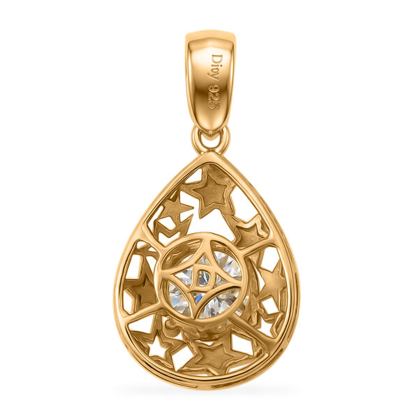 D'Joy Moissanit Anh&auml;nger 925 Silber Gold ca. 1.20 ct image number 4