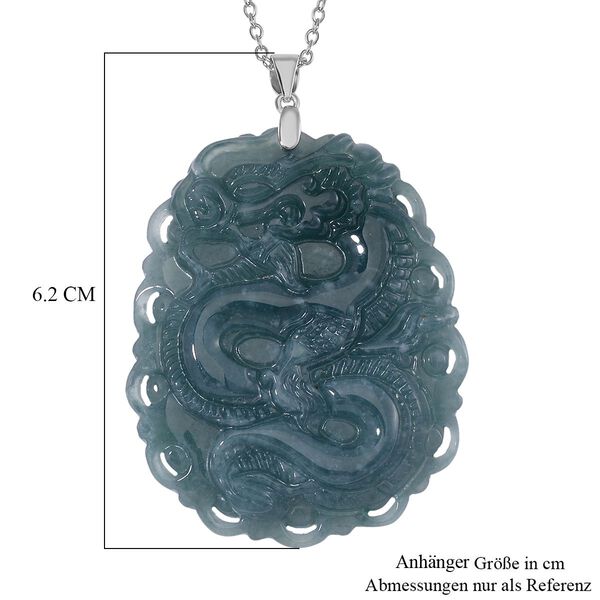 Natürlicher Olmek Jadeit Anhänger mit Kette, 925 Silber rhodiniert ca. 109.00 ct image number 4