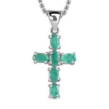 Smaragd Anh&auml;nger mit 50cm Kette - 1,25 ct.