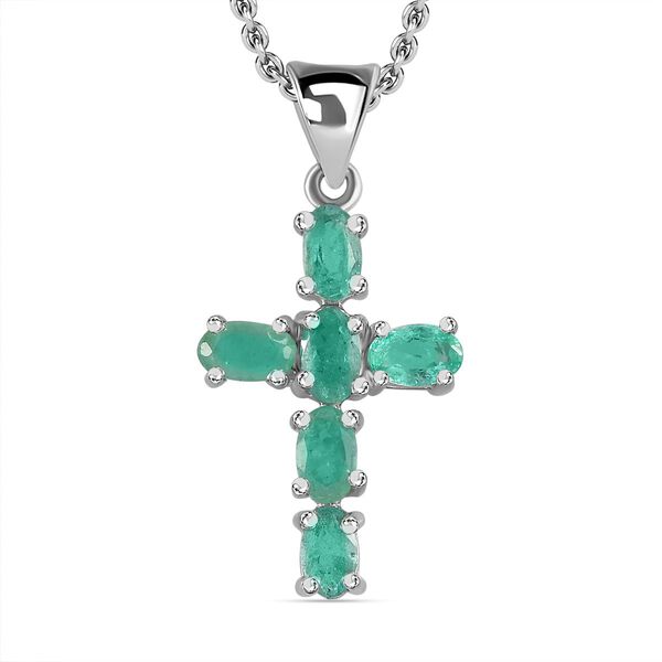 Smaragd Anh&auml;nger mit 50cm Kette - 1,25 ct.