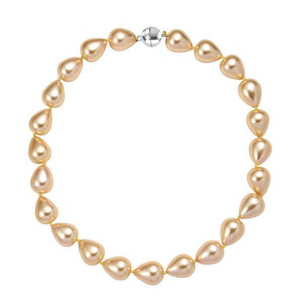 Goldene Farbe Muschelkernperle Halskette ca. 50 cm Reiner Edelstahl Standard image number 3