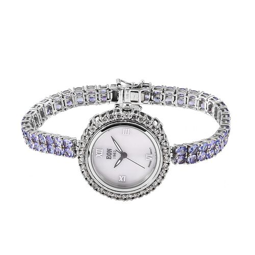 EON 1962 Schweizer Uhrwerk - Tansanit und Zirkon Uhr in Silber, 15,12 ct. image number 0