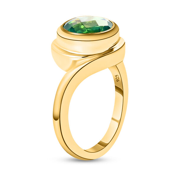 Pfau Triplett Quarz-Ring, 925 Silber vergoldet  ca. 2,95 ct image number 5