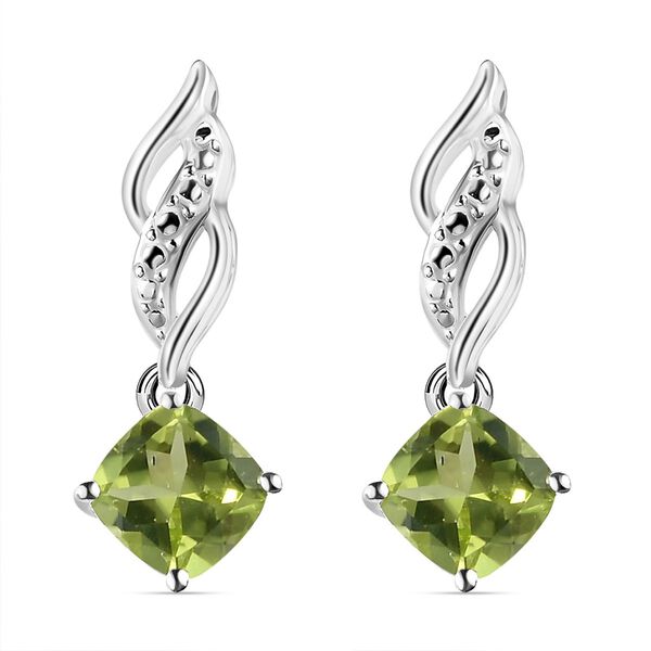 Nat&uuml;rliche Peridot-Solit&auml;r-Ohrh&auml;nger in Silber, 1,20 ct.