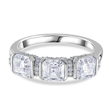 RADIANTA GRA zertifiziert Moissanit (D-VVS) Ring 925 Silber rhodiniert (Gr&ouml;&szlig;e 16.00) ca. 2.06 ct