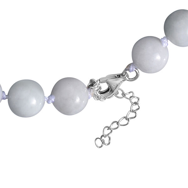 Wei&szlig;e Jade Halskette 45 cm 925 Silber rhodiniert ca. 413,50 ct image number 4