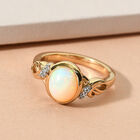 Natürlicher Äthiopischer Opal und Zirkon Ring 925 Silber vergoldet  ca. 1,30 ct image number 1