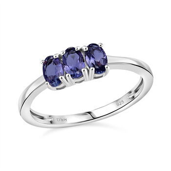 D'Joy AA Tansanit Ring 925 Silber rhodiniert (Gr&ouml;&szlig;e 20.00) ca. 0,71 ct