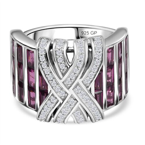 GP Royal Art Déco Kollektion - Rhodolith Granat, Zirkon und Kanchanaburi blauer Saphir-Ring - 4,60 ct. image number 0