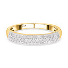 Weißer Diamant Ring, 925 Silber Gelbgold Vermeil (Größe 20.00) ca. 0.50 ct
