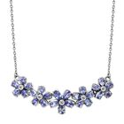 Tansanit Halskette, ca. 45 cm, 925 Silber platiniert, ca. 4.35 ct