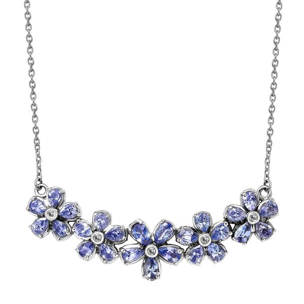 Tansanit Halskette, ca. 45 cm, ca. 4.35 ct