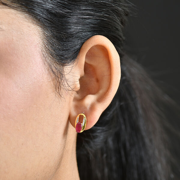 D'Joy afrikanische Rubin und Zirkon Ohrringe - 1,90 ct. image number 3