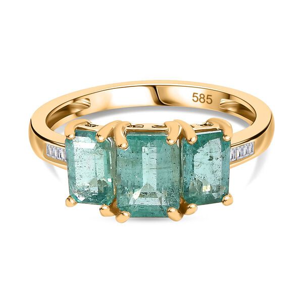 AAA Smaragd und Diamant Ring in 585 Gold - 2,32 ct. image number 0