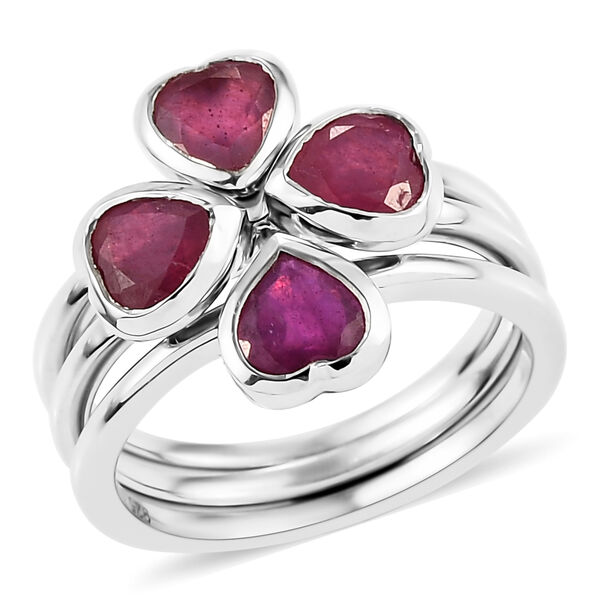 3er-Set - afrikanischer Rubin-Stacking-Ring in Silber, 2,87 ct. image number 5