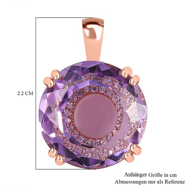 Rose De France Amethyst und Zirkon Anh&auml;nger- 13,43 ct. image number 6