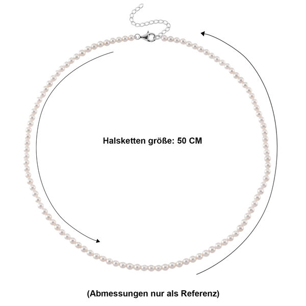 D'Joy AAA Chinesische Akoya-Perle (3-5 mm) Halskette ca. 45 cm + 5 cm Extender, 925 Silber rhodiniert image number 6