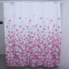 Duschvorhang mit 12 Haken und Blattmuster, 180x180 cm, Rosa und Weiß image number 0