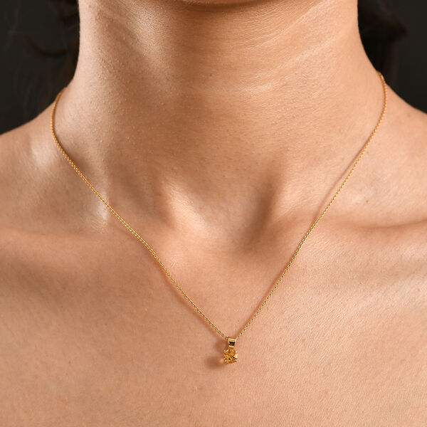 Citrin Anh&auml;nger 925 Silber Gelbes Gold ca. 0.50 ct image number 2