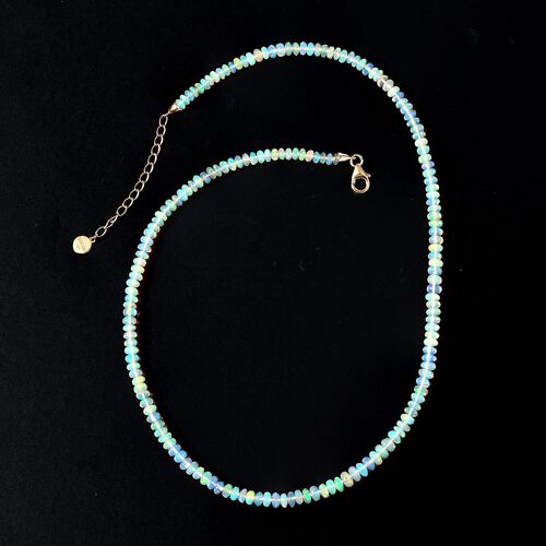 LUXORO zertifiziert und geprüft AAAA natürliche, äthiopische Welo Opal Halskette in 585 Gold, 45+5 cm - 40 ct. image number 0
