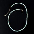 AAAA Natürlicher, äthiopischer Welo Opal Halskette, AGI zertifiziert und geprüft, ca. 45 cm+ 5 cm Extender, 585 Gold ca. 40.00 ct