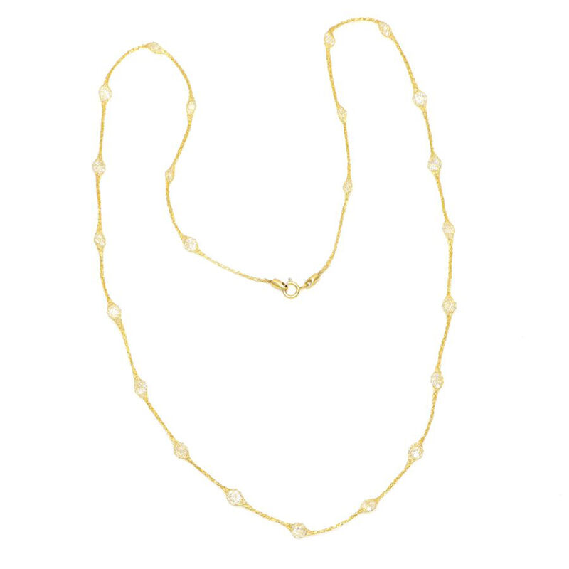Maestro Kollektion - Italienische Halskette mit Zirkonia, ca. 50 cm, 375 Gelbgold image number 0