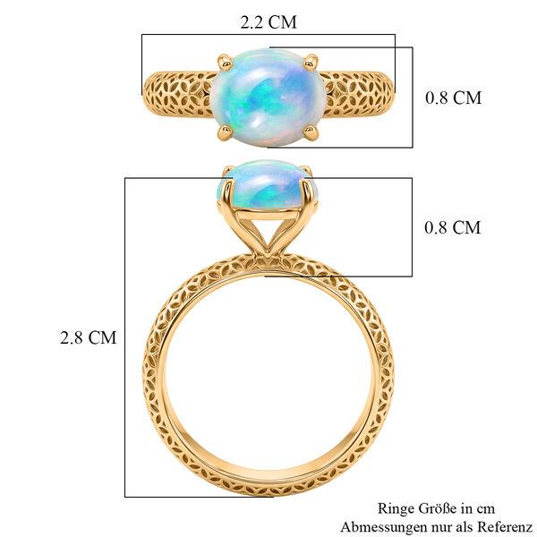 D'Joy AA Nat&uuml;rlicher, &auml;thiopischer Welo Opal Ring 925 Silber 750 Vergoldet (Gr&ouml;&szlig;e 17.00) ca. 1,28 ct image number 6