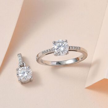 2er-Set- EF Moissanit Ring und Anh&auml;nger - 1,59 ct.