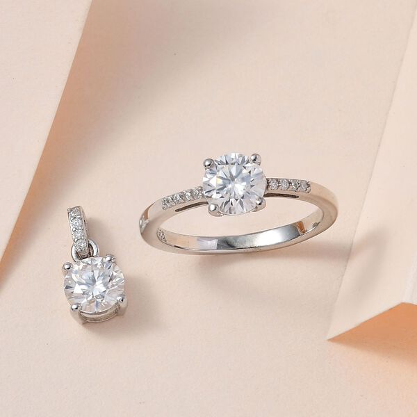 2er-Set- EF Moissanit Ring und Anh&auml;nger - 1,59 ct. image number 2
