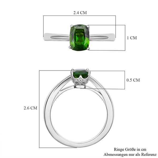 Natürlicher Chromdiopsid und Zirkon-Ring image number 7