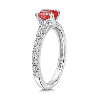 LUXURIANT VS rosa und VS-EF wei&szlig;er Labor Diamant Ring in 950 Platin - 1,54 ct.