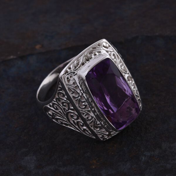 Royal Bali - Rose De France Amethyst Ring, 925 Silber (Gr&ouml;&szlig;e 16.00) ca. 8.36 ct image number 1