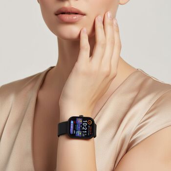 G21 Smartwatch, 2.01 Zoll HD Display, Schwarzes Silikonarmband