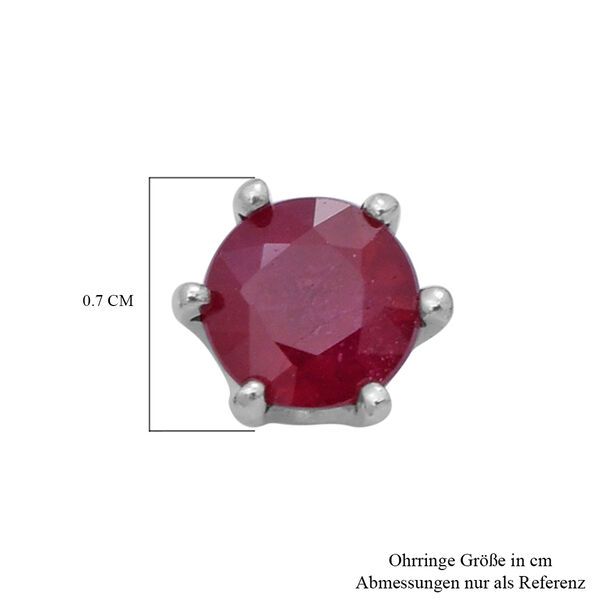 Afrikanischer Rubin Ohrstecker 925 Silber platiniert ca. 2,44 ct image number 4